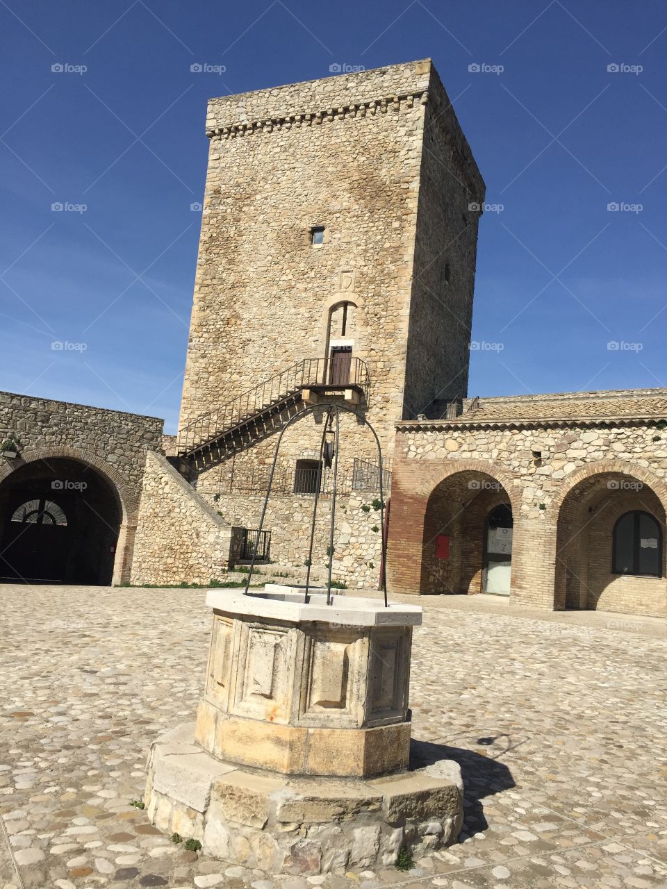 Castle courtyard Deliceto Italy 