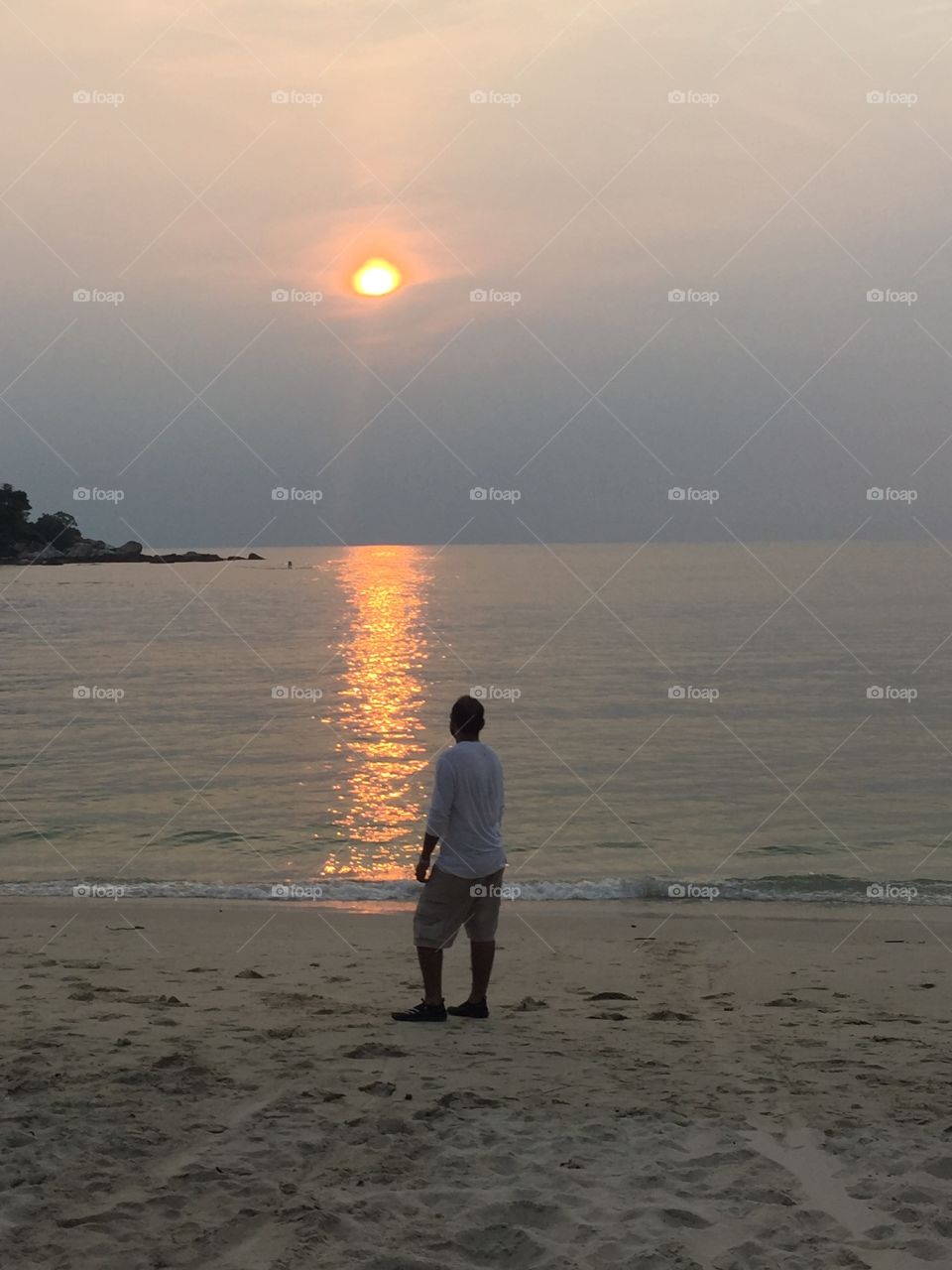 Beach sun reflection. Shot somewhere in Malaysia 