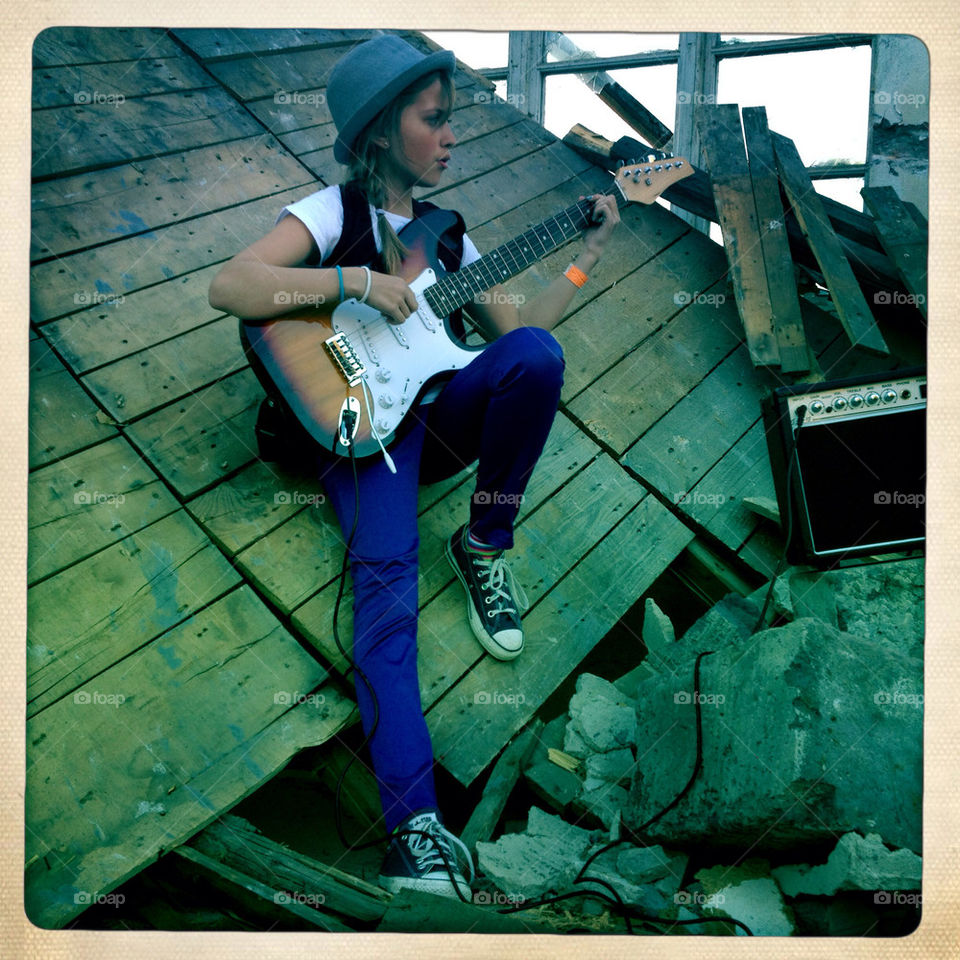 Daughter with her guitar