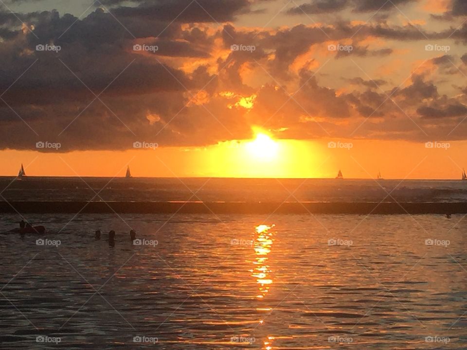 Sunset in Hawaii 