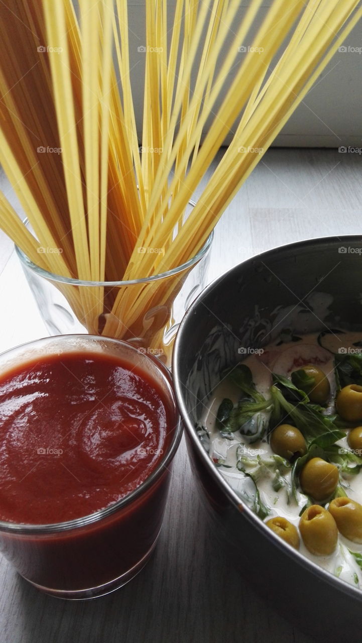 View of pasta recipes