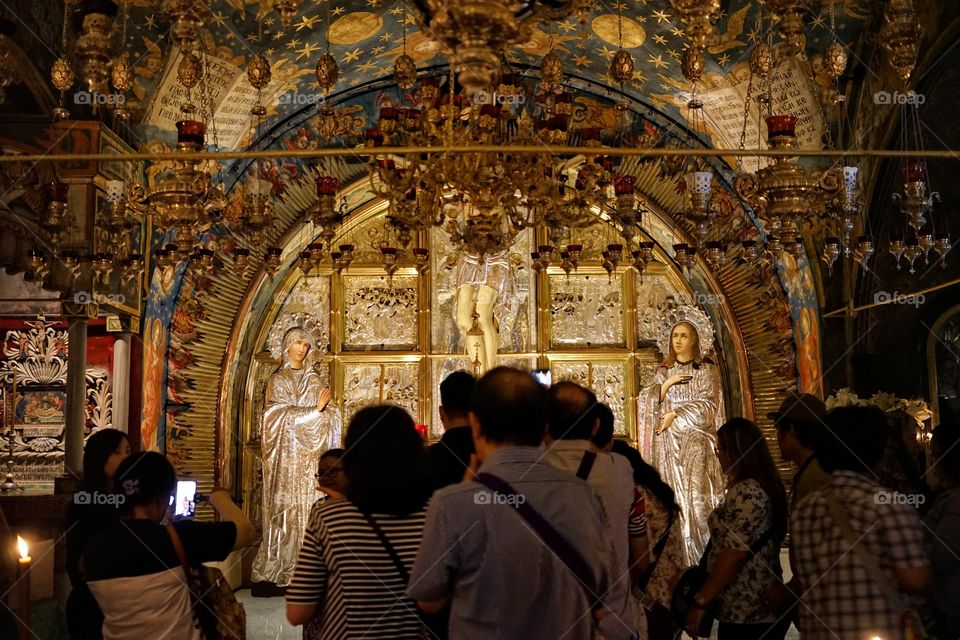 inside the holy sepulchre in jerusalem of Israel