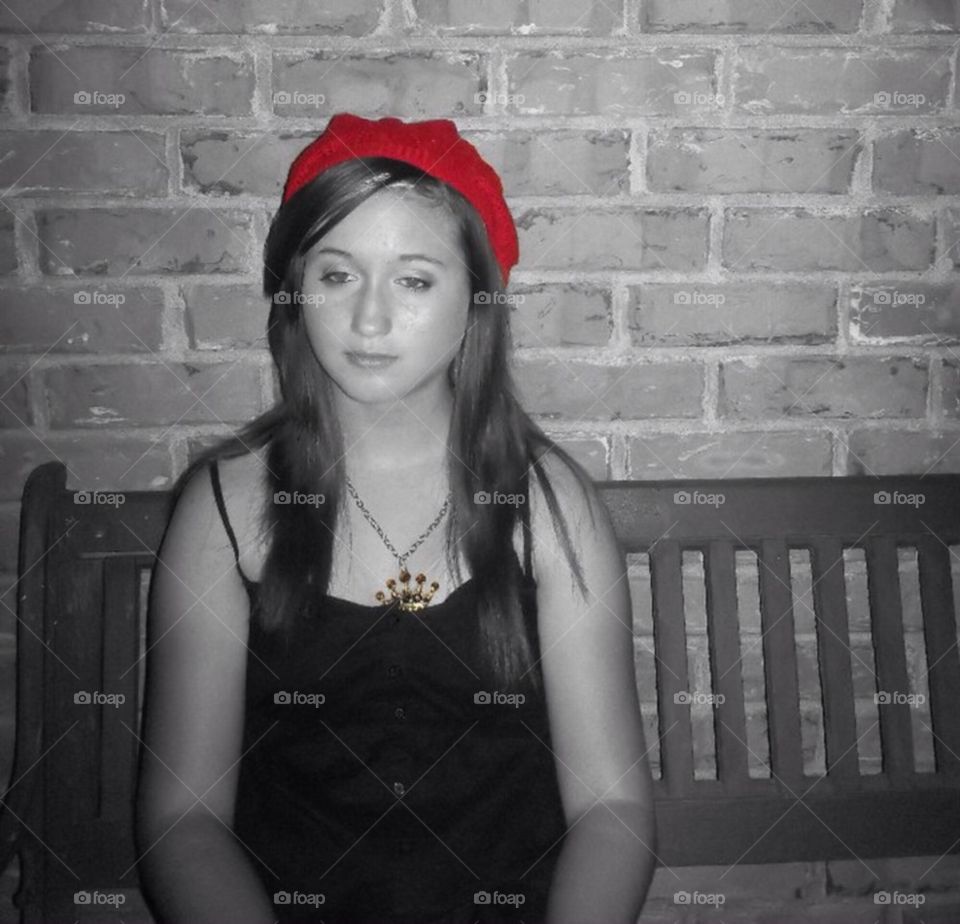 Model. As she modeled for the camera the photographer said think of a time that was very special too you and how you felt then.