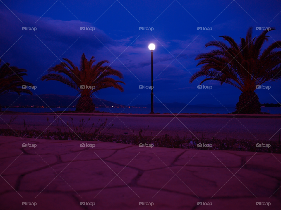 beach clouds night road by tsaras70