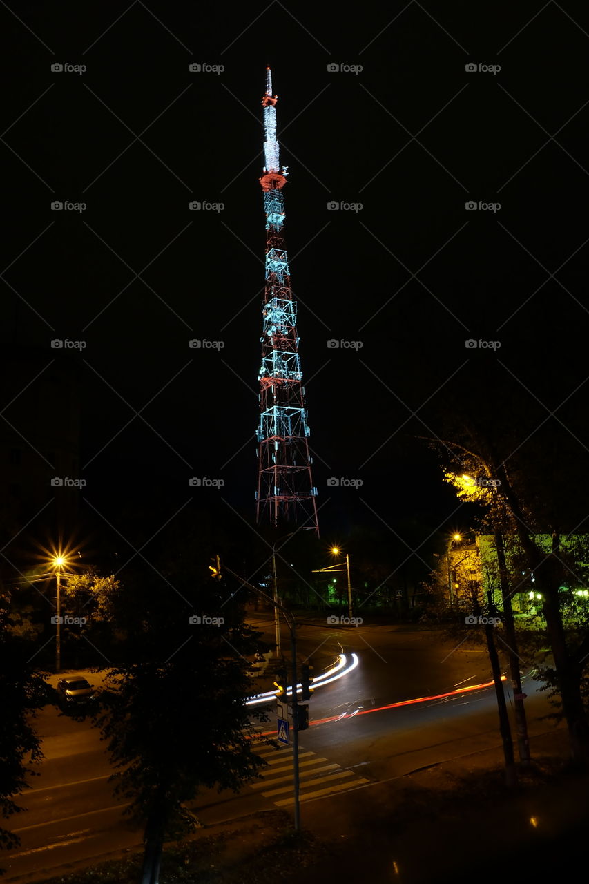 TV tower in the night