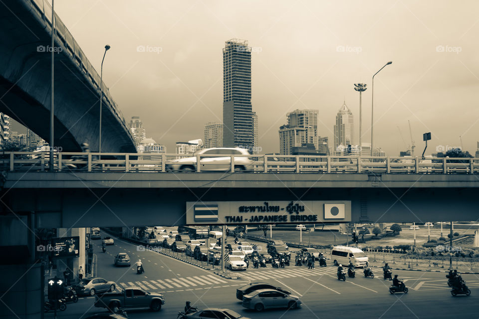 Bangkok in black and white. The City.