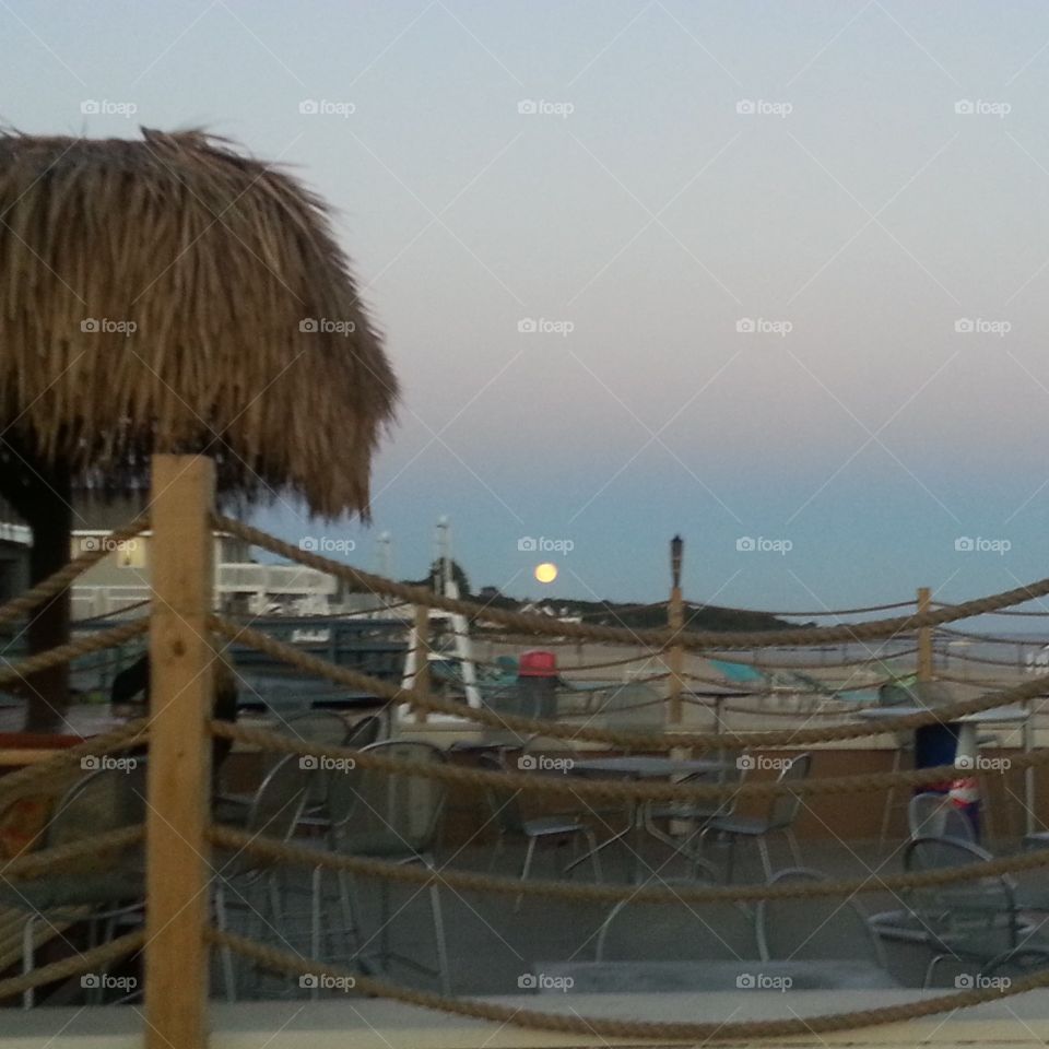 Beach view and Harvest Moon