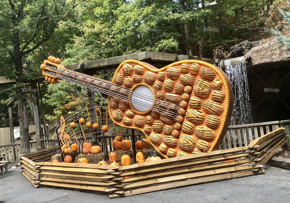 Really Fascinating Guitar Display inside of Dollywood Theme Park, Pigeon Forge, Tennessee. 