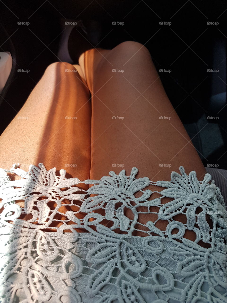 Sun reflection on my legs