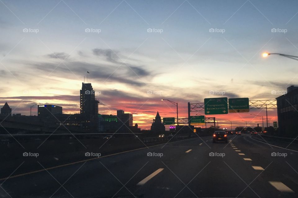 Sunset drive in Syracuse, NY. 