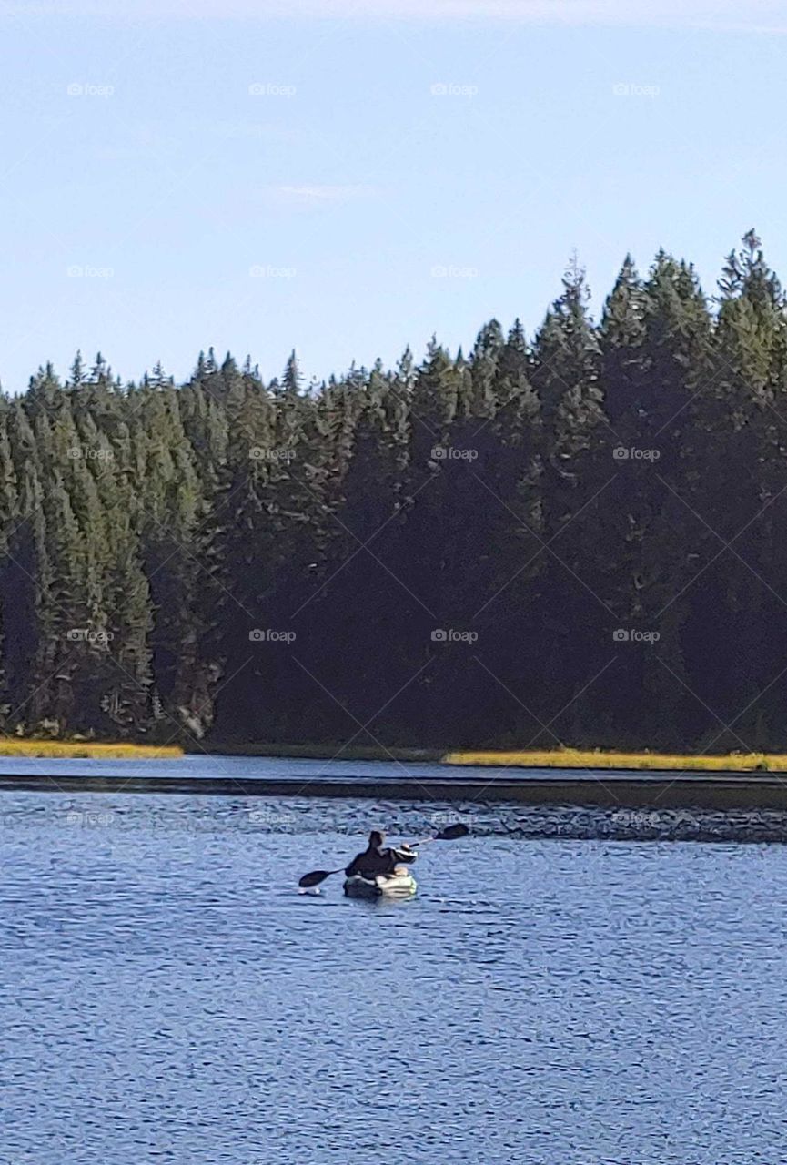 paddling out in the lake