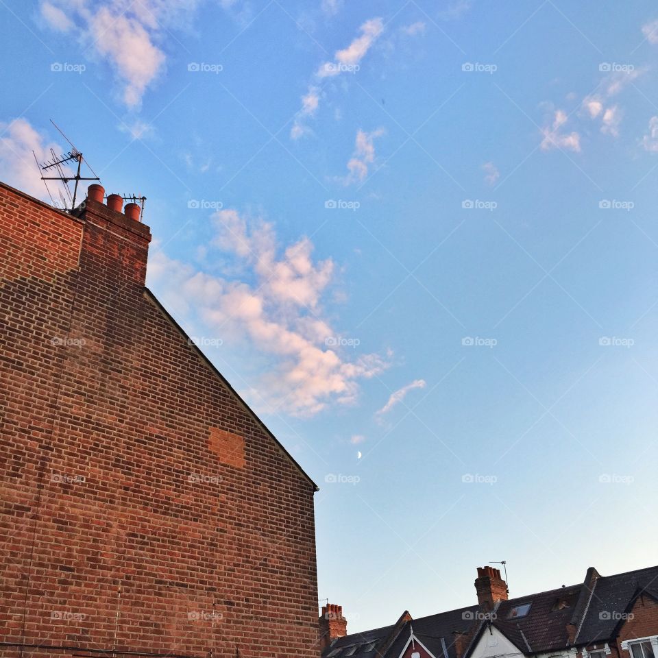 Evening sky. Evening sky and moon