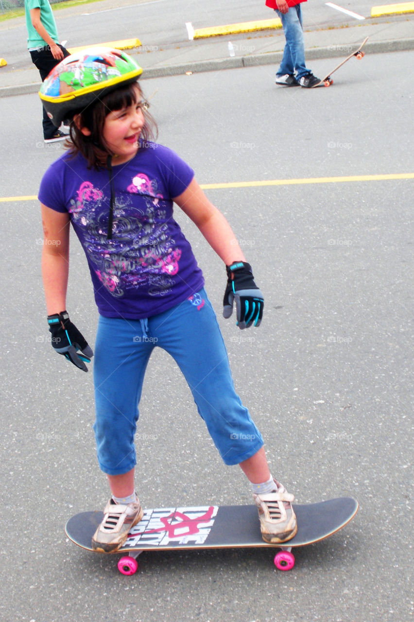 Staying in shape means wheel! My kids like biking, scootering, roller blades and skateboards! Here’s my middle daughter taking her birthday present out for a spin! 🛹