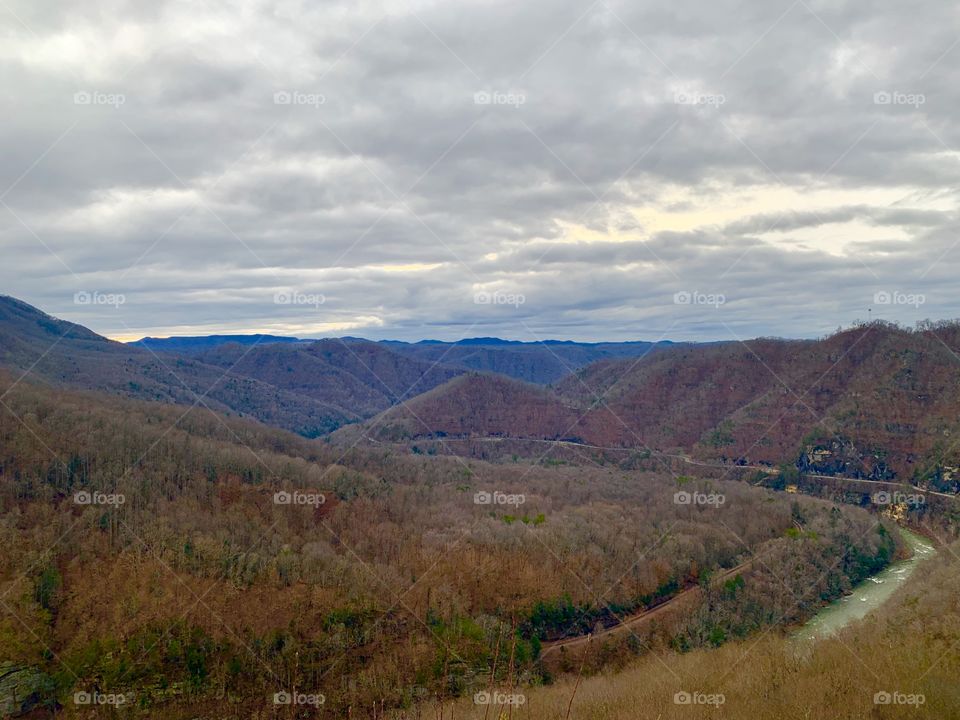 The beautiful Appalachian mountains in the winter