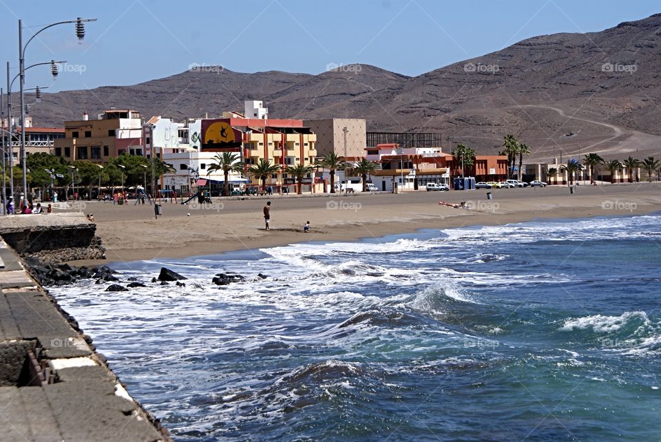 Gran tarajal . Walking on the beach and what a great view 