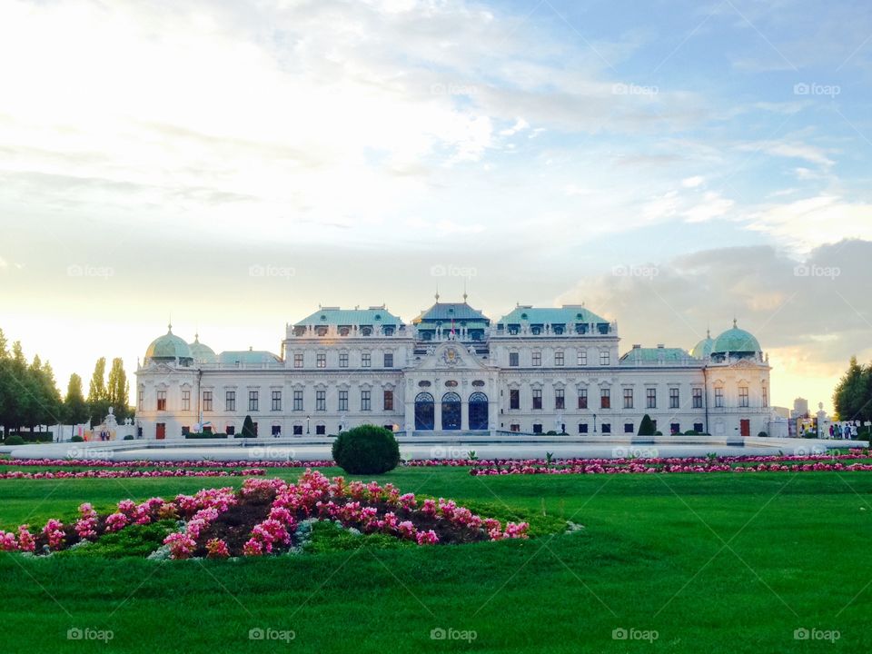 belvedere palace in summer. belvedere palace and garden in summer