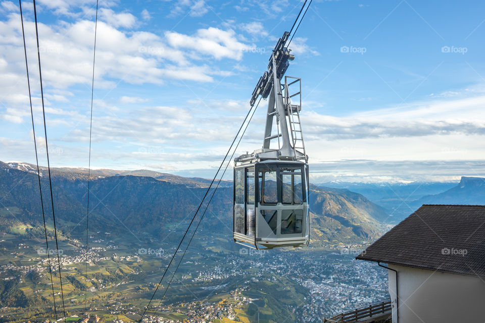 cable car in the mountains