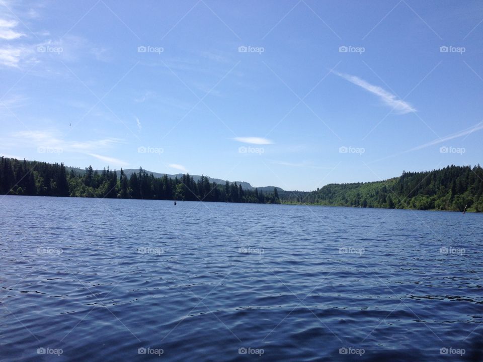 Lake Kapowsin. View from the middle of the lake