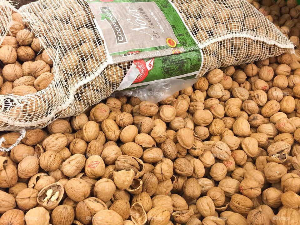 Walnuts in a store.