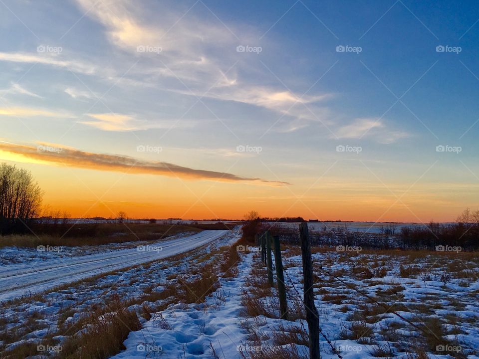 Winter Prairie back road 