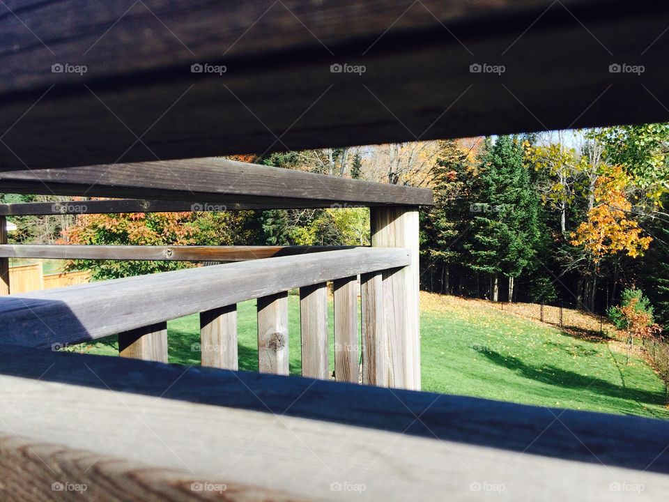 Yard through balcony