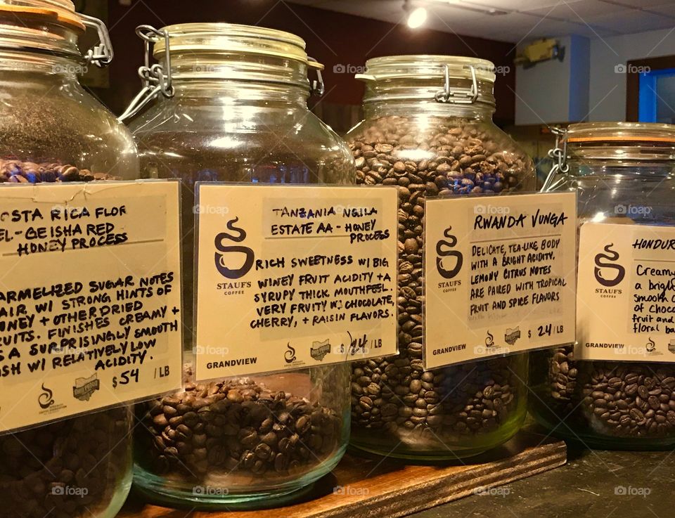 Jars of Coffee Beans