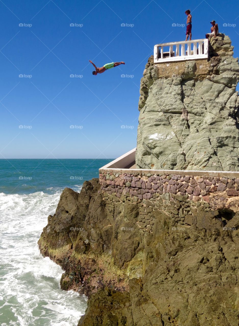 Cliff diver in Mazatlan, Mexico