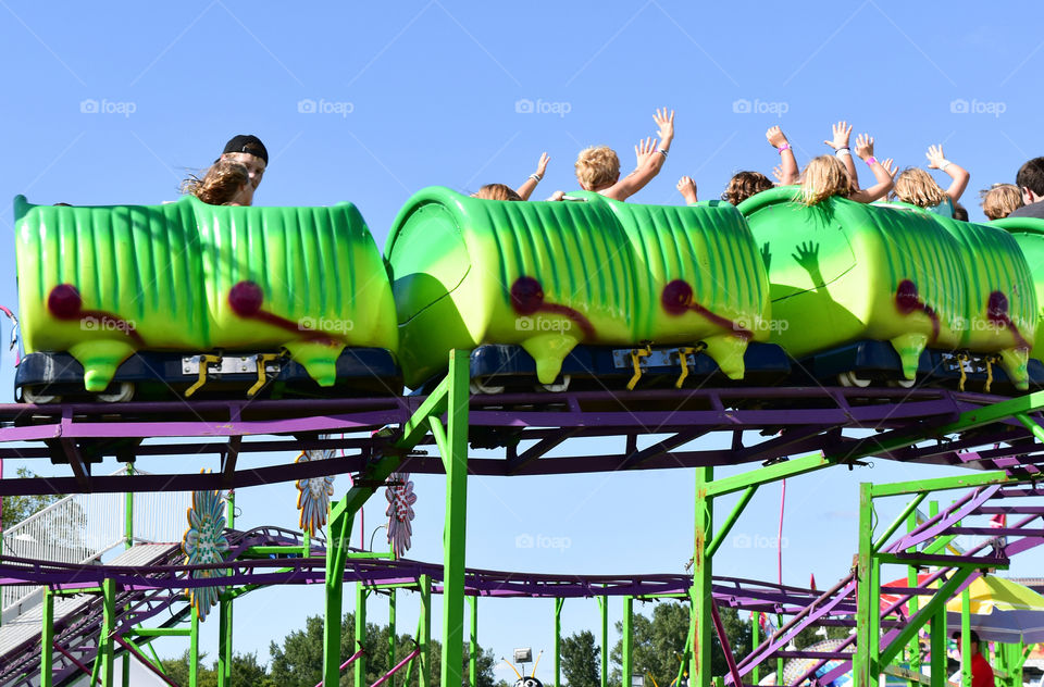 Fun on a carnival ride at the state / county fair