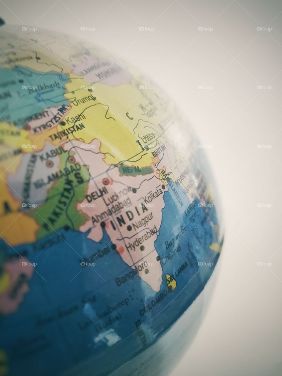 India on the globe...