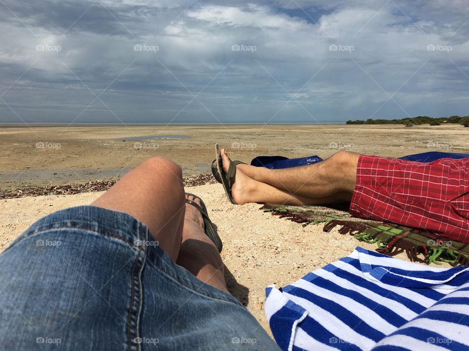 My point of view Foap mission, view at low tide while lounging on the beach