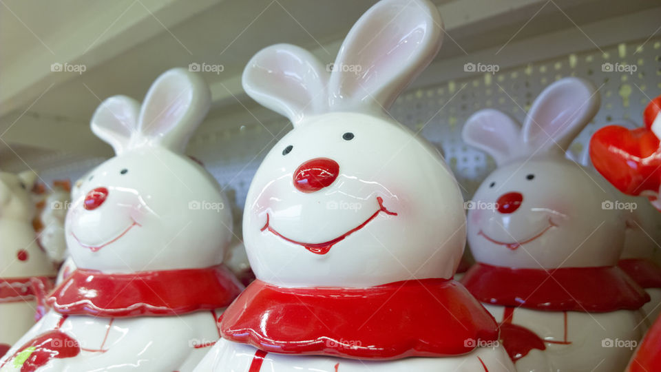 Smiling rabbit for funny backround