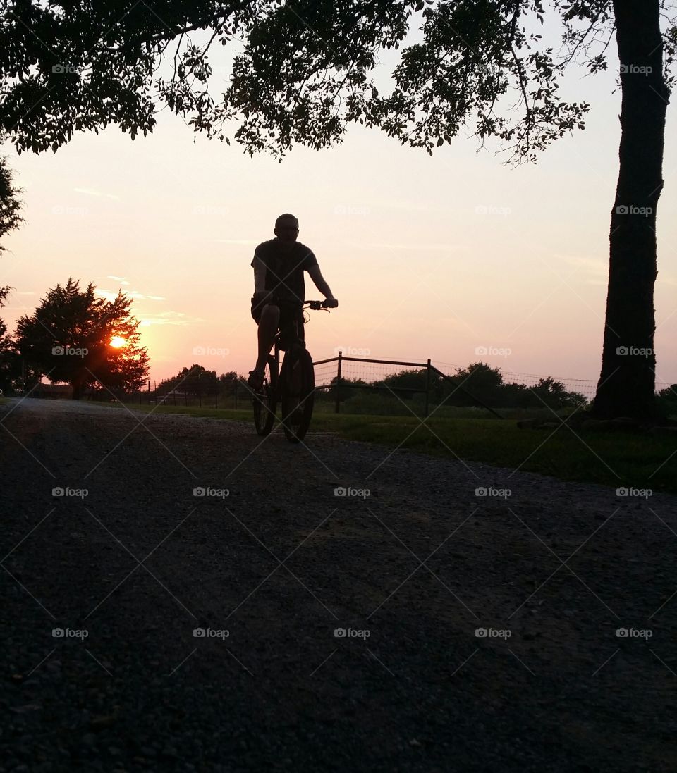 Bike Ride At Sunset