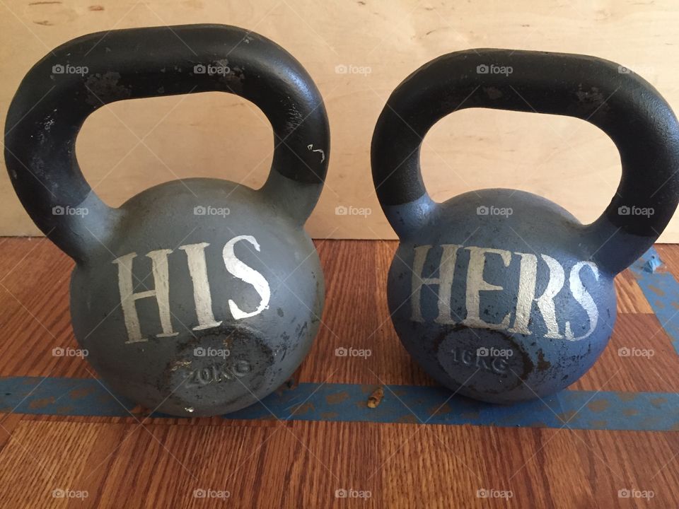 His and hers kettlebells