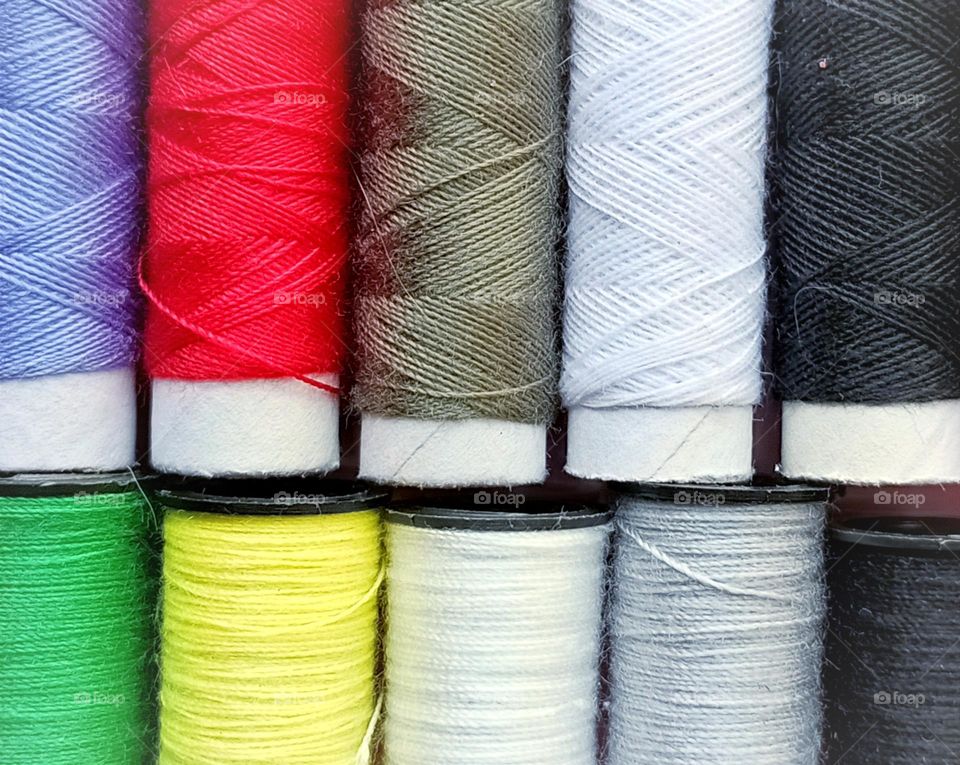 yarns in different color