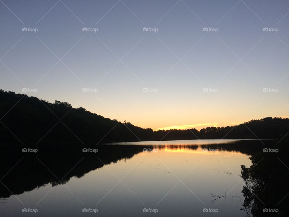 Sunset over lake 