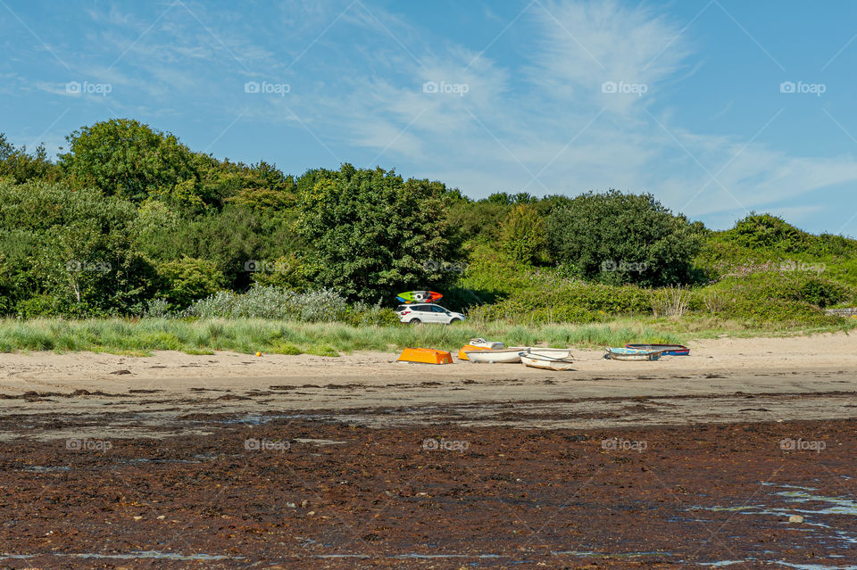 Arriving at sea with kayak.