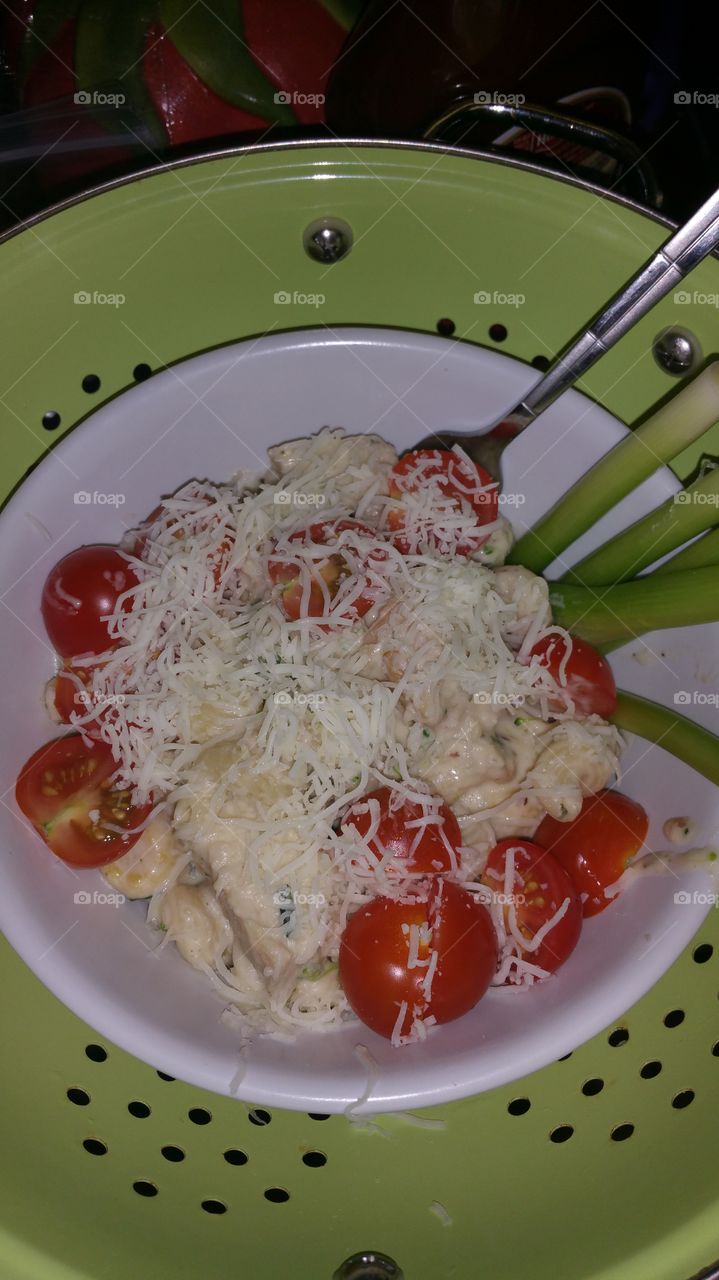 pasta. pasta salad with tomatoes