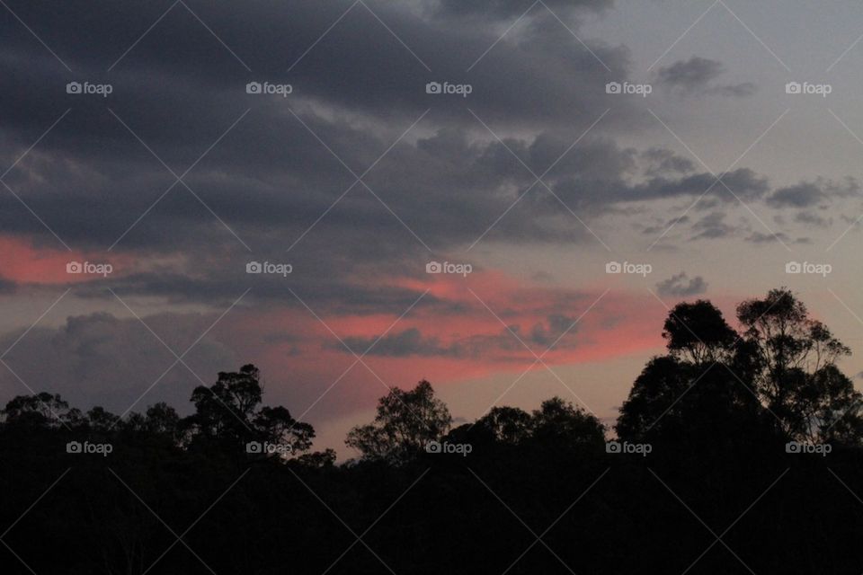 Pink Cloudy Storm Dusk