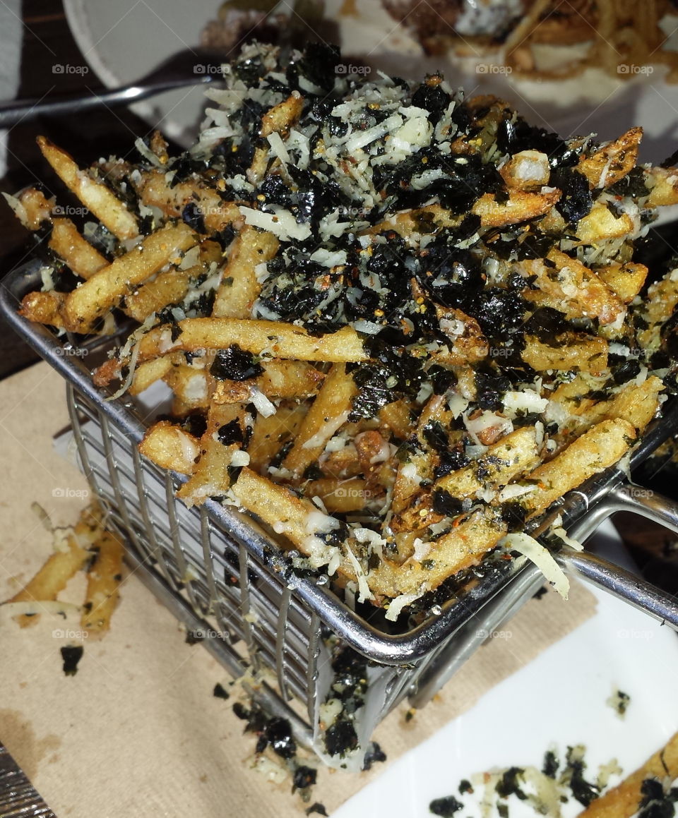 French fries Asian style with seaweed furikaki!