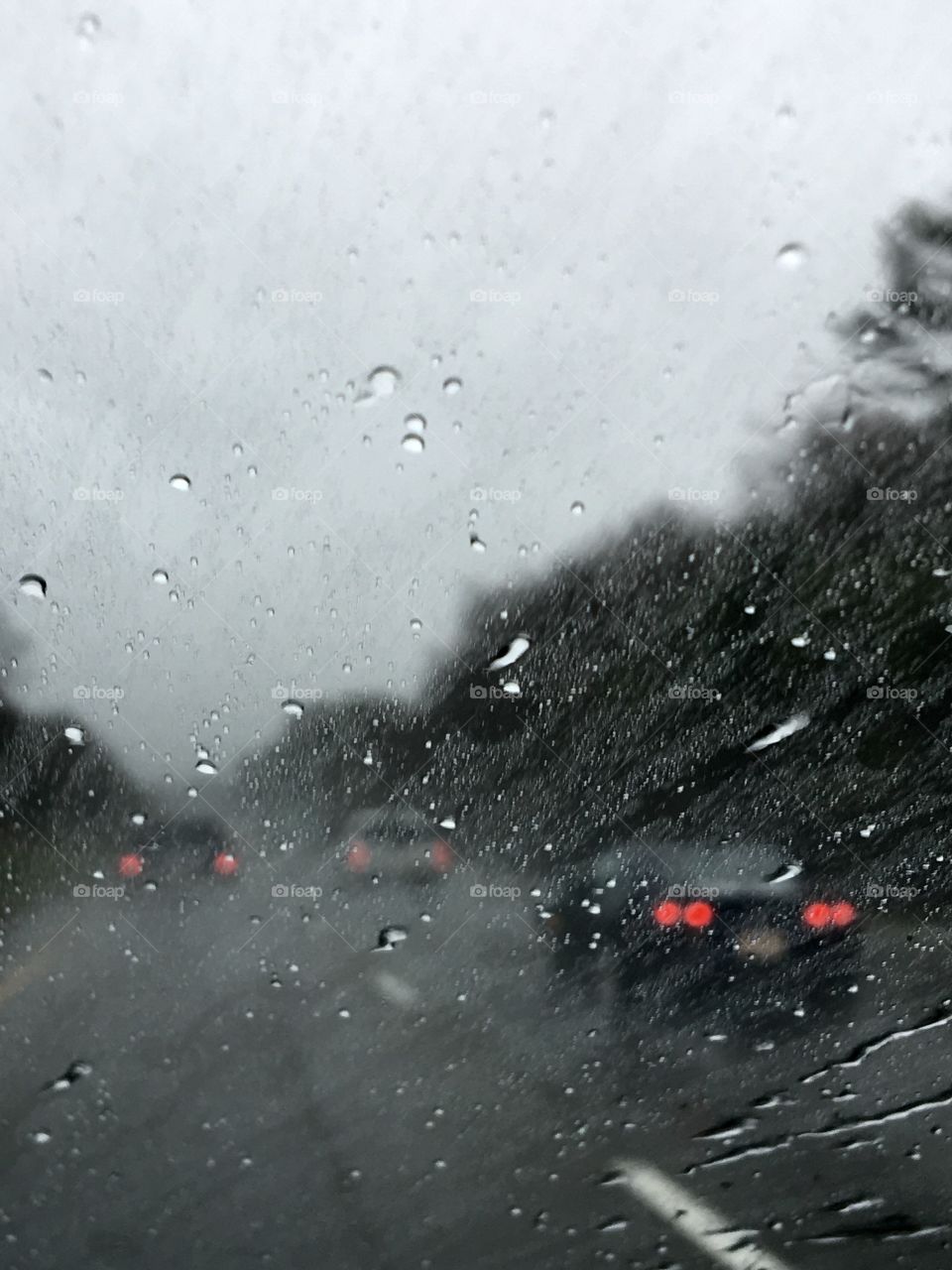 Heavy Rain On Highway In Traffic
It was raining so hard even with the wipers on high, the rain was raining "up" on the windshield! Terrible day for driving, we could hardly see!