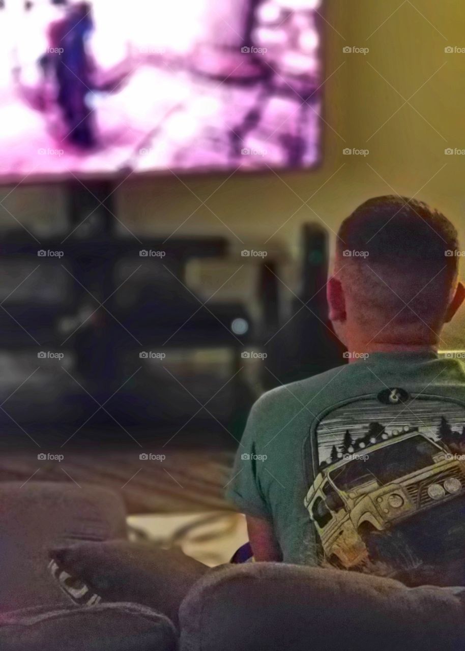 Playing a new videogame and relaxing