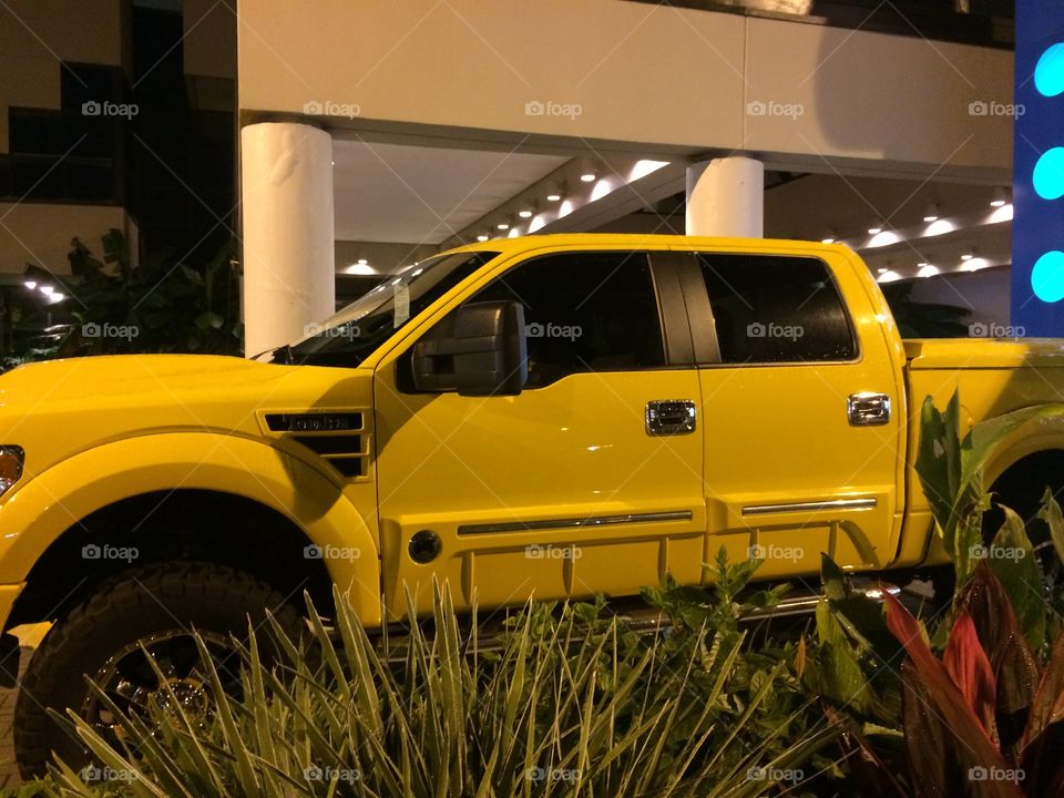 Tonka Truck!. Yellow pickup truck modeled after a toy truck