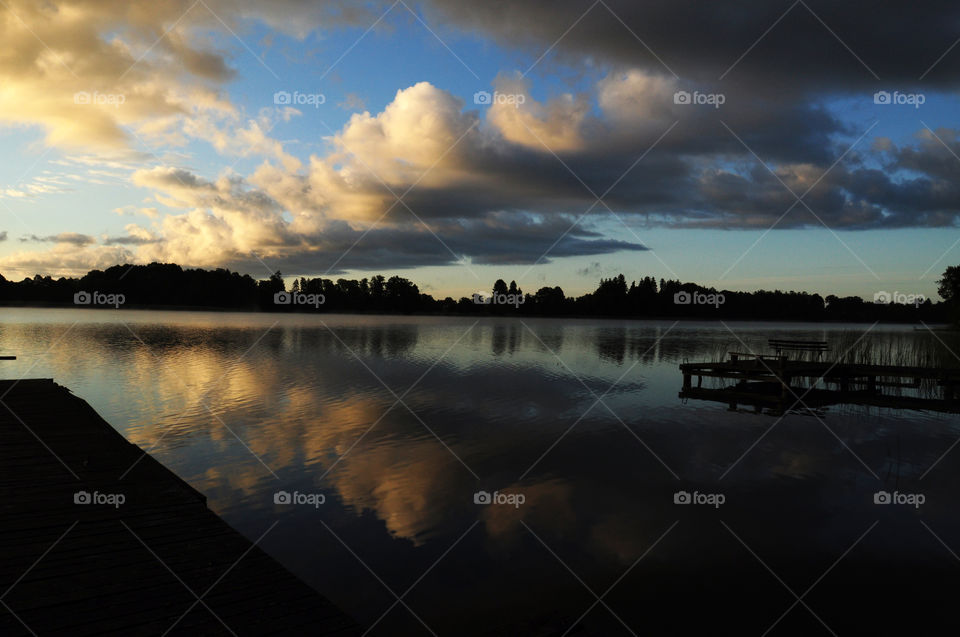 sunrise at the lake in Poland