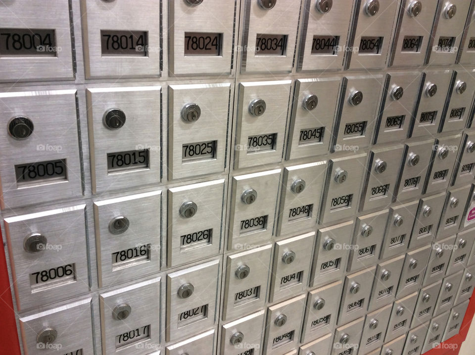 Symmetry at the post office; post office boxes 