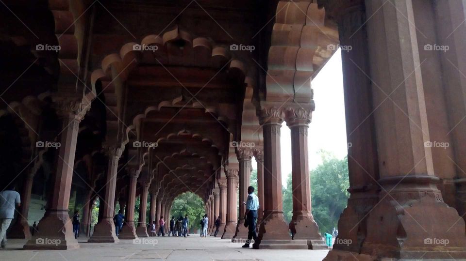 Inside Famous red fort, in Delhi India