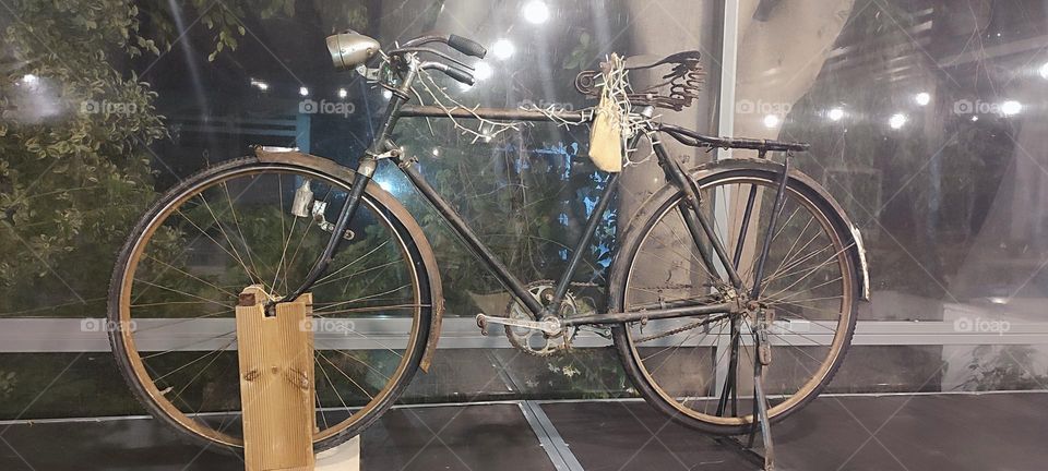 collector old bicycle at  Crete in restaurant