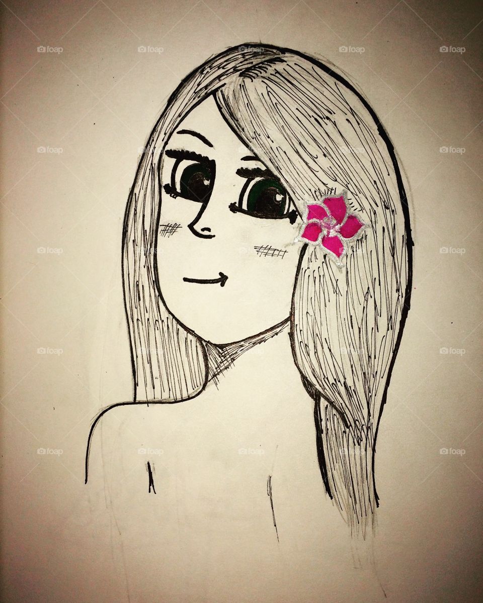 A sketch I did of my best friend in permanent marker