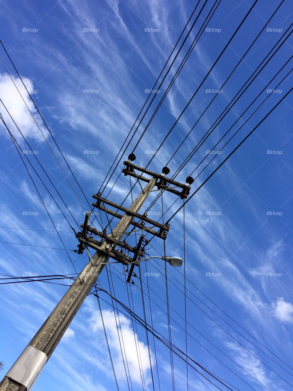 Power Lines Across  New Zealand Sky