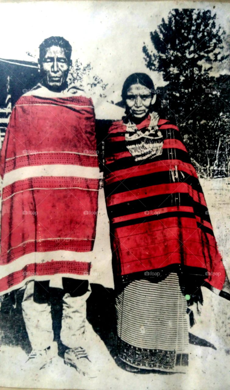 This photo is taken in 1951 at Choither Village, Manipur ,India.They are belong to Tangkhul Naga Tribe of Manipur.They are wearing a traditional shawl which is made by themselves.