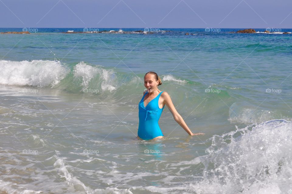 Swimming on Sardinia Mediterranean Sea 